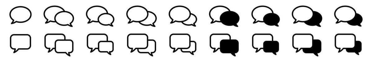 Chat icon. Talk bubble speech icon. Blank empty bubbles set. vector