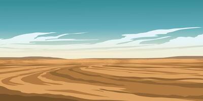 Empty desert nature background with clouds vector