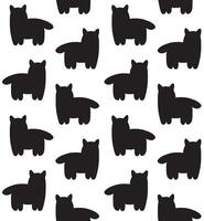 Seamless pattern of hand drawn cat vector