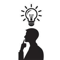 Silhouette of a Person Coming up With an Idea vector