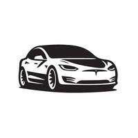 Silhouette of a Tesla Car vector