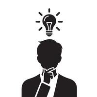 Silhouette of a Person Expressing The Thought of Coming up With a New Idea vector