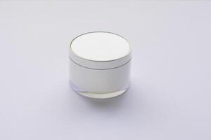 The beautiful mockup showcases good cosmetic packaging for cream containers, emphasizing future cosmetic innovations. photo