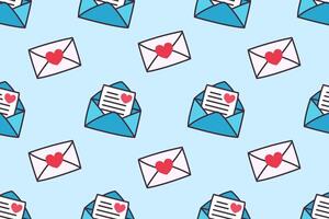 Pattern of envelopes and love messages. vector