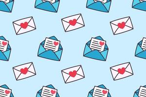 Pattern of envelopes and love messages. vector