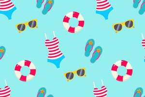 Beach Elements Summer Pattern vector