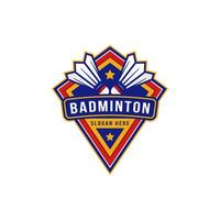 badminton badge logo design vector