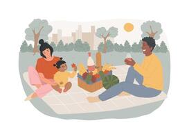 Summer picnic isolated concept illustration. vector