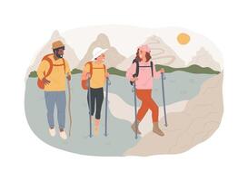 Summer hiking isolated concept illustration. vector