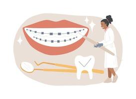 Dental braces isolated concept illustration. vector