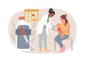 Infant and child vaccination isolated concept illustration. vector