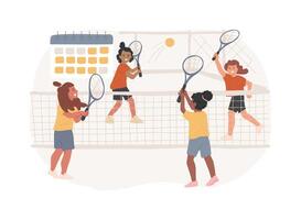 Tennis camp isolated concept illustration. vector