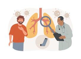 bronquial asma diagnóstico aislado concepto ilustración. vector