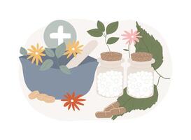 Homeopathy isolated concept illustration. vector