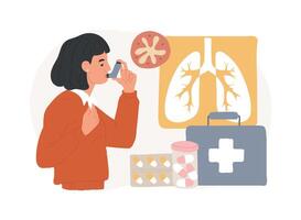 Medicine for bronchial asthma isolated concept illustration. vector