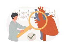 Heart disease diagnosis isolated concept illustration. vector