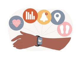 Smartwatch health care isolated concept illustration. vector