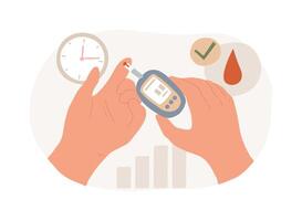 Blood glucose meter isolated concept illustration. vector