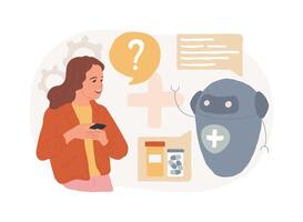 Chatbot in healthcare isolated concept illustration. vector