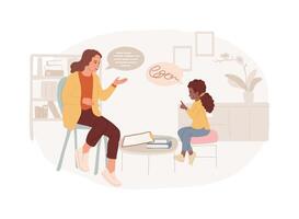 Speech therapy isolated concept illustration. vector
