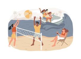 Summer beach activities isolated concept illustration. vector