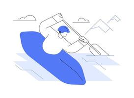 Extreme kayaking isolated cartoon illustrations. vector