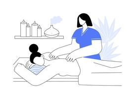 Relaxing massage isolated cartoon illustrations. vector