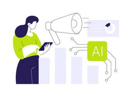 AI-Powered Predictive Marketing Insights abstract concept illustration. vector