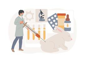 Animal testing of medicines isolated concept illustration. vector