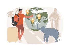 Traveling the world isolated concept illustration. vector