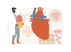 Heart disease treatment isolated concept illustration. vector