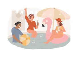 Pool party isolated concept illustration. vector