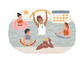 Swim camp isolated concept illustration. vector