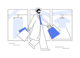 Enjoying shopping isolated cartoon illustrations. vector