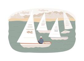 Sailing isolated concept illustration. vector