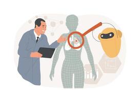 AI use in healthcare isolated concept illustration. vector