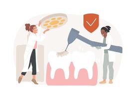 Dental treatment isolated concept illustration. vector