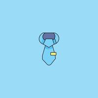 Simple Tie illustraion on blue background, tie flat illustration. vector