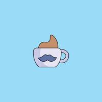 Father coffe cup illustration, coffe cup flat icon. vector