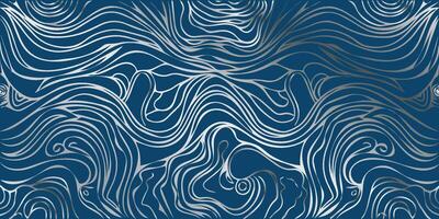 Blue seamless Wavy background texture. Wave pattern . Illustration vector