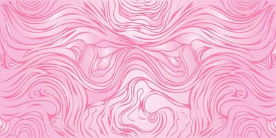 Pink sea background with abstract hand-drawn waves vector