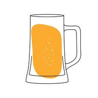 cerveza jarra con espuma. cerveza vaso icono aislado en blanco antecedentes. alcohol símbolo. ilustración. vector