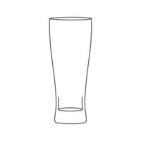 Continuous single line art drawing of wine glass outline beverage element illustration vector