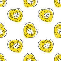 Seamless pattern with mini pretzels on an isolated background. vector