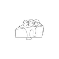 National Cheesecake Day continuous line template. vector