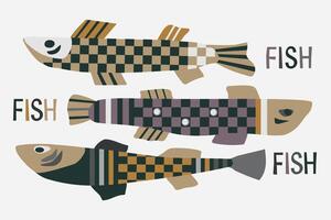 Srt of abstract geometric fish vector