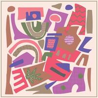 Abstract set with geometric shapes vector