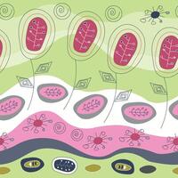 Pattern with abstract flowers vector