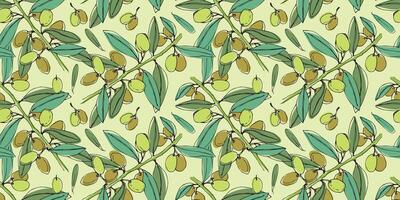 pattern with olive branch vector
