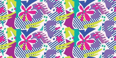Abstract psttern with stripes and shapes vector